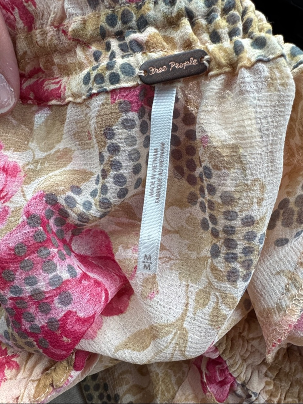 Free People Lena Boho Floral Maxi Dress in Beige and Pink - Picture 4 of 5